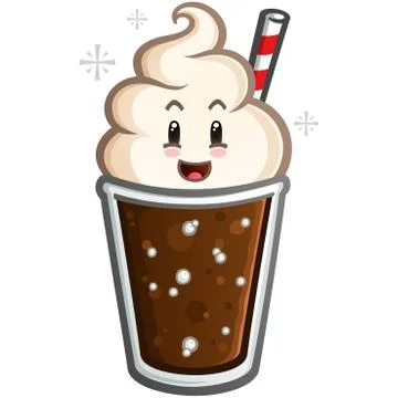 Root Beer Float Cartoon Character Mascot Illustrazione stock