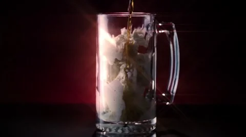 Root Beer Float Pour Wide Star Filter Stock Footage 63683811