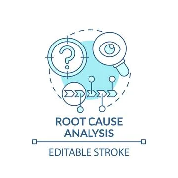 Root cause analysis blue concept icon Stock Illustration