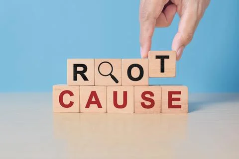 Root cause analysis concept. Define problems to find solution. Business pro.. Stock Photos