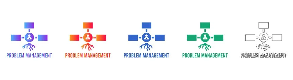 Root Cause Analysis Icon Set Stock Illustration