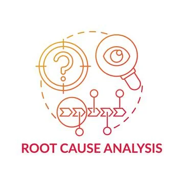 Root cause analysis red gradient concept icon Stock Illustration