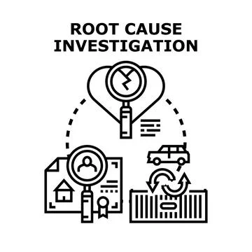 Root cause investigation concept for problem solving Illustrazione stock