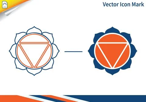 Root chakra muladhara logo symbol vector icon in line and filled. Illustrazione stock