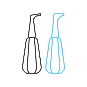 Root elevator line icon, outline symbol, vector illustration, concept sign Stock Illustration