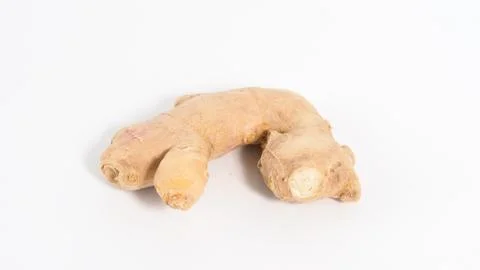 Root of ginger, isolated, on white background. Stock Photos