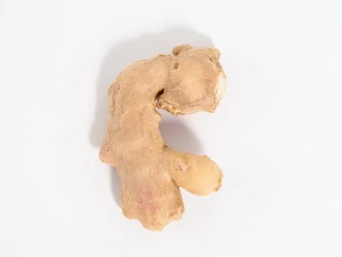 Root of ginger, isolated, on white background. Foto stock