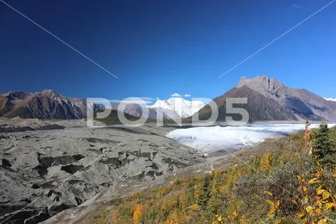Root Glacier, Mt. Blackburn, Wrangell St. Elias National Park Stock Photos
