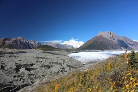 Root Glacier, Mt. Blackburn, Wrangell St. Elias National Park 스톡 사진