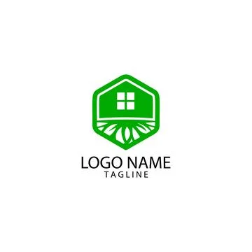 Root house logo design vector Stock Illustration