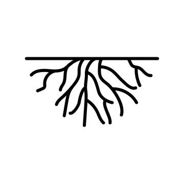 Root icon logo design template isolated illustration Stock Illustration