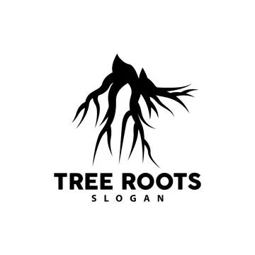 Root Logo, Tree Root Vector, Nature Tree Simple Icon Design イラスト素材