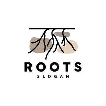 Root Logo, Tree Root Vector, Nature Tree Simple Icon Design イラスト素材