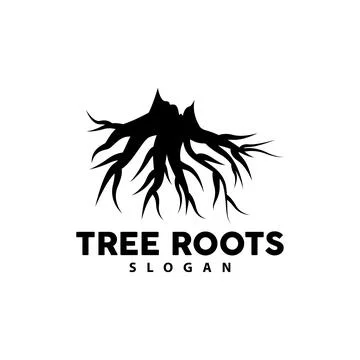 Root Logo, Tree Root Vector, Nature Tree Simple Icon Design イラスト素材