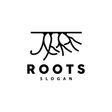 Root Logo, Tree Root Vector, Nature Tree Simple Icon Design イラスト素材
