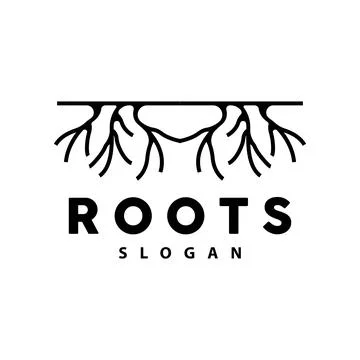 Root Logo, Tree Root Vector, Nature Tree Simple Icon Design イラスト素材