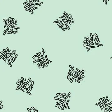 Root plant line seamless pattern Stock Illustration