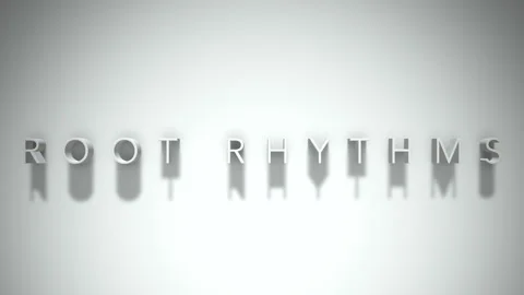 Root rhythms 3D title animation with shadows on a white background Stock Footage 297819253