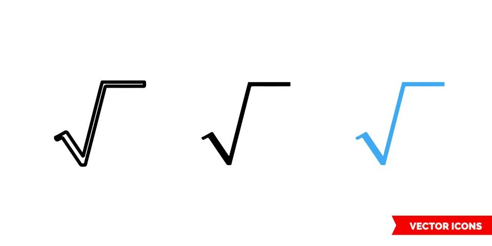 Root symbol icon of 3 types color, black and white, outline. Isolated vector Stock Illustration