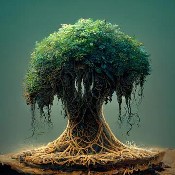 The root system of the old tree. Big roots. Illustrazione stock
