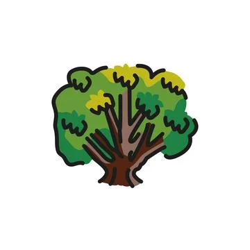 Root tree color line icon. Pictogram for web page Stock Illustration