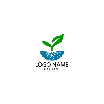 Root tree logo design vector Illustrazione stock
