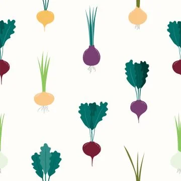 Root vegetable harvest seamless pattern Stock Illustration