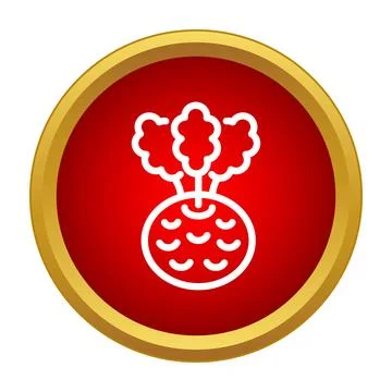 Root vegetable or beet outline icon design Stock Illustration