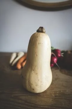 Root vegetables on a wooden table Stock Photos