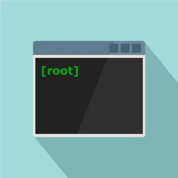 Root window icon, flat style Stock Illustration
