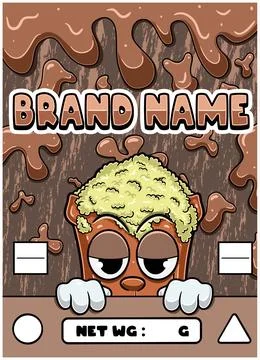 Rootbeer Strain Cartoon with Slime Background. Design For Logo, Label, Cove.. Stock-Illustration