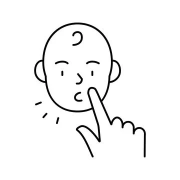 Rooting reflex line icon vector illustration Stock Illustration