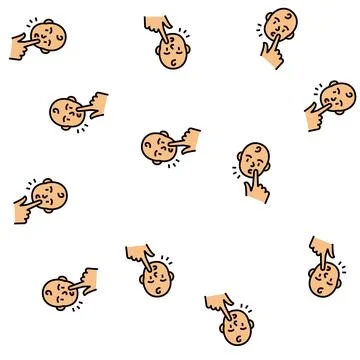 Rooting reflex vector seamless pattern Stock Illustration