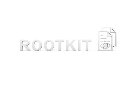 ROOTKIT concept white background 3d render illustration Stock Illustration