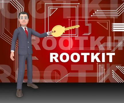 Rootkit Security Data Hacking Protection 3d Rendering 스톡 일러스트