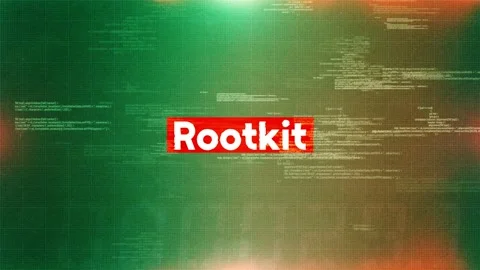 Rootkit word in hacking and cybersecurity Stock Footage 318782687
