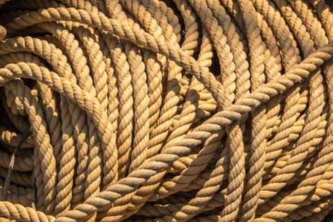 Rope abstract background pattern by intertwined strings Stock Photos