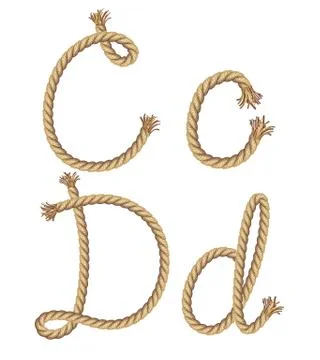 Rope alphabet. vector illustration Ilustração Stock