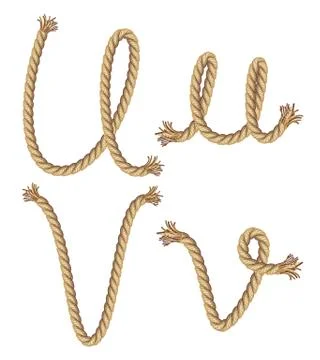 Rope alphabet. vector illustration Stock Illustration