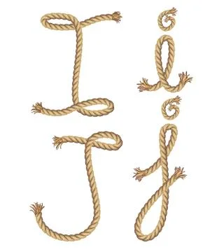 Rope alphabet. vector illustration Illustrazione stock