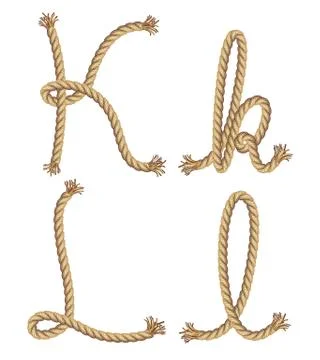 Rope alphabet. vector illustration Stock Illustration