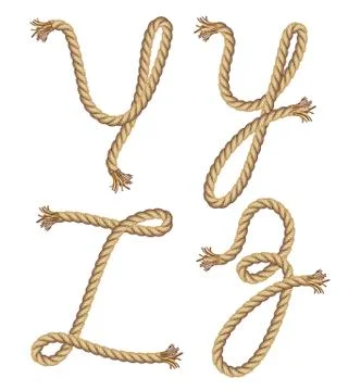 Rope alphabet. vector illustration Stock Illustration