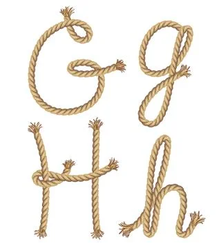 Rope alphabet. vector illustration Stock Illustration