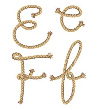 Rope alphabet. vector illustration Stock Illustration