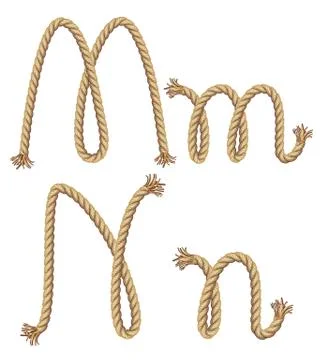 Rope alphabet. vector illustration Illustrazione stock