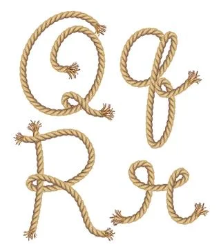 Rope alphabet. vector illustration Ilustração Stock