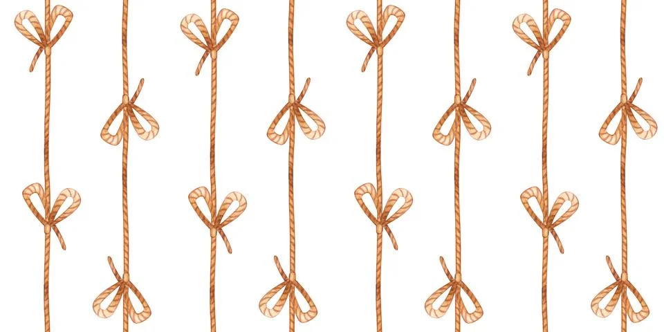 Rope and bow seamless pattern Stock Illustration
