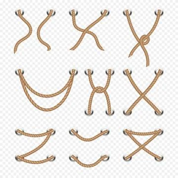 Rope and cable lacing vector nautical decoration Stock Illustration
