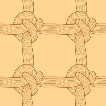 Rope and knots seamless pattern Stock Illustration