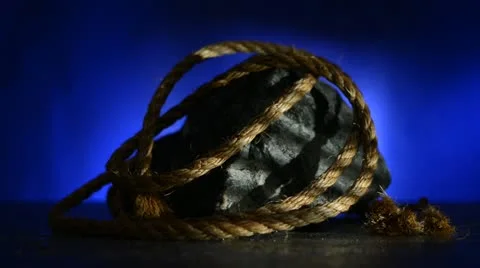 Rope and stone Stock Footage 22007724